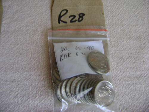 SOUTH AFRIC A20C COINS 1965 TO 1990 BAR 67 69