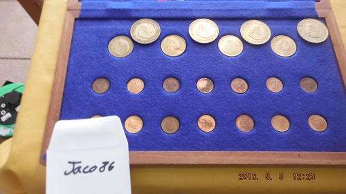 BEAUTIFUL PROOF 1/2 CENT COINS ALL DIFFERENT DATES IN WOODEN DISPLAY BOX BIG 1/2 AND 1 CENTS NOT PF