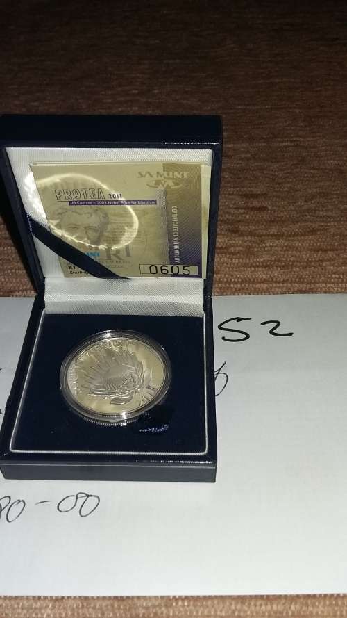 2011 SA SILVER PROTEA R1 PROOF WITH CERTIFICATE
