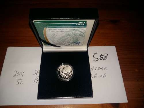 2014 SA MARINE PROTECTED AREA 5c PROOF SILVER WITH CERTIFICATED