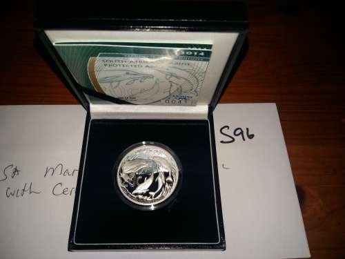 SA MARINE SILVER PROOF 20c  WITH CERTIFICATE