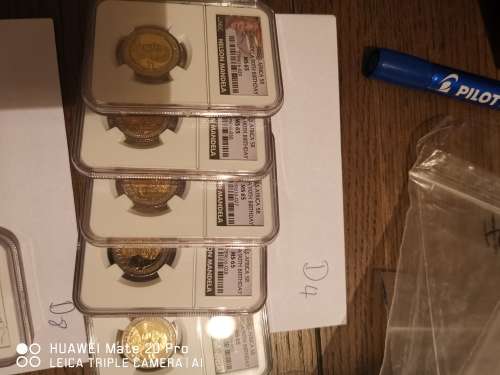 NEW LABEL - RARE - look at Grading - 2008 Mandela R5 MS 65 x 5 coins