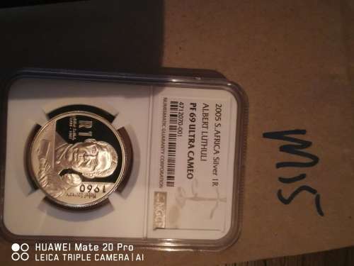 RARE RARE 2005 Silver R1  Proof, Albert Luthuli PF 69 UC