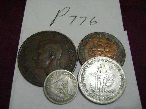 1938 VF UNION 4X COIN SET SHILLING, 3PENCE, PENNY  AND HALF PENNY