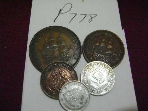 1948 UNION 5 PIECE COIN SET  6PENCE, 3PENCE, PENNY, 1/2PENNY, 1/4PENNY