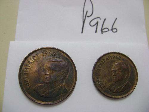 1968 BRONZE UNC 1c AND 2c