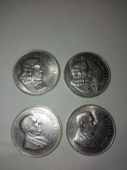 A LOT OF 4 - R1 ONE RAND COINS 1966-67