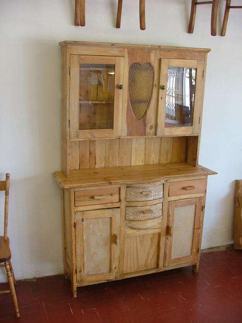 Old Oregon Pine kitchen cupboard.