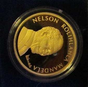 Nelson Mandela - 10 Years of Freedom (24KT Gold Plated Medallion)