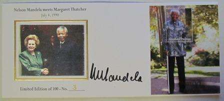 Mandela/Thatcher limited edition presentation - signed by Nelson Mandela - Original COA Included