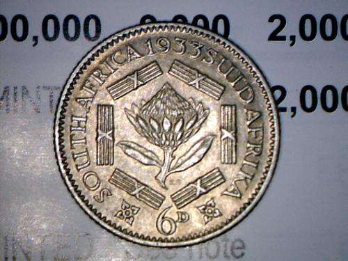 Great Condition 1933 Silver Six Pence