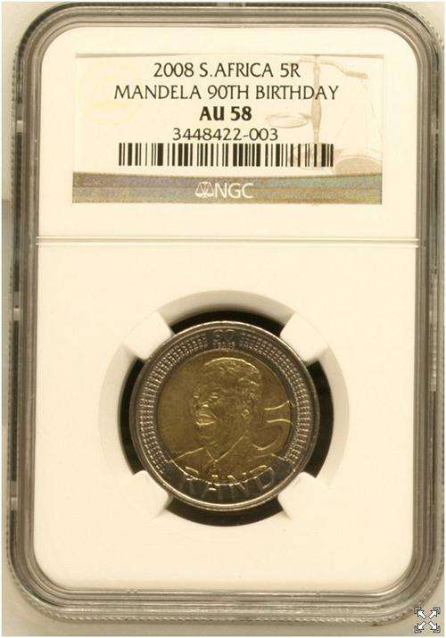 Scarcer than MS grades - Mandela 2008 - graded AU58
