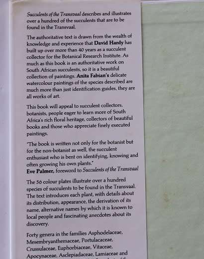 Succulents of the Transvaal by David Hardy--Paintings by Anita Fabian