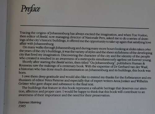 Early Johannesburg by Hannes Meiring-Its Buildings and its people