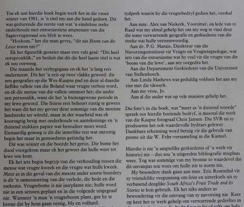 Boom van die Lewe deur Siegfried Stander. Die verhaal van Kaapse vrugte.