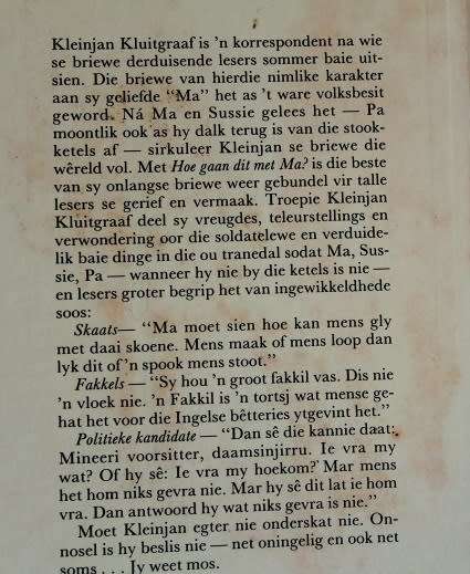 Hoe gaan dit met Ma? Briewe van Kleinjan deur Johan van Pletzen