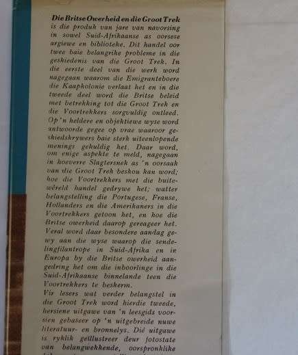 Die Britse Owerheid en die Groot Trek deur C.F.J. Muller