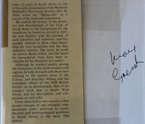 Memorials of South Africa by Barnabas Shaw