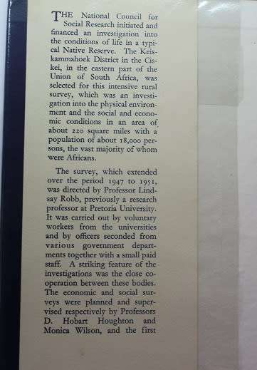 The Natural History of the Keiskammahoek District edited by Edgar D. Mountain
