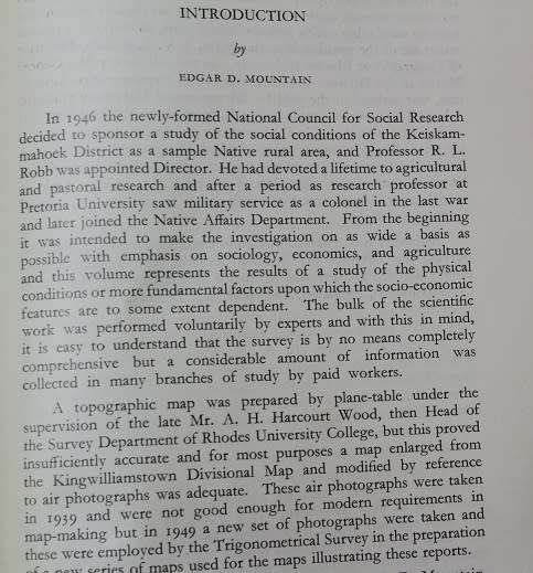 The Natural History of the Keiskammahoek District edited by Edgar D. Mountain