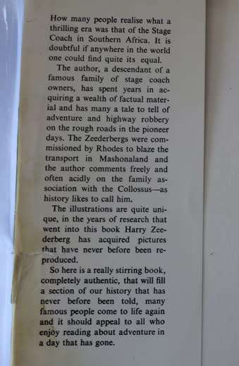 Veld Express by Harry Zeederberg. Stage Coach in Southern Africa.