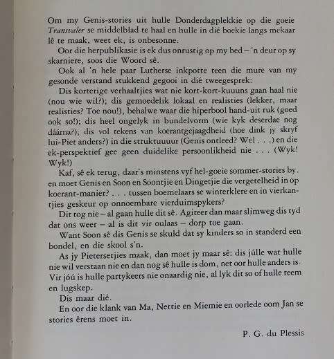 Koöperasie-stories op Donderdag deur P.G. du Plessis
