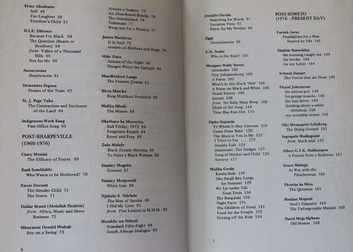 Voices from within edited by M. Chapman and Achmat Dangor. Black poetry from Southern Africa