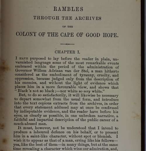 Rambles through the archives of the Cape of Good Hope-1688-1700 by H.C. Vos Leibbrandt.