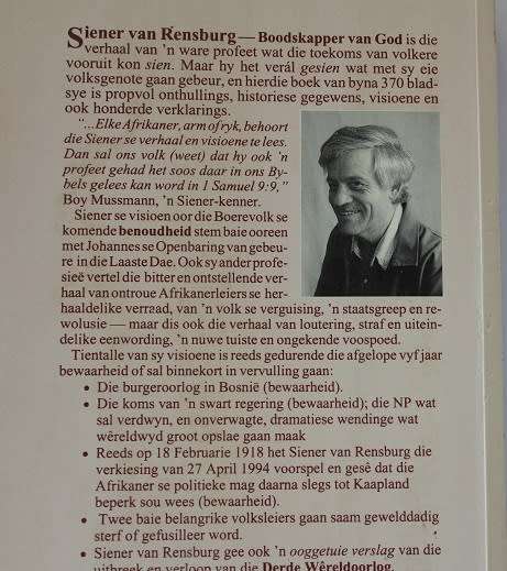 Siener van Rensburg. Boodskapper van God deur Adriaan Snyman.