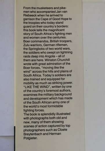 Like the Wind by Siegfried Stander. The story of the South African Army.