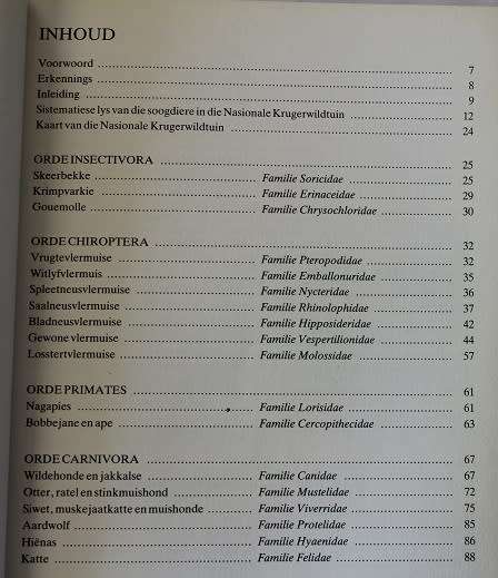 Veldgids tot die soogdiere van die Nasionale Krugerwildtuin deur Pienaar, Joubert, Hall-Martin ens.