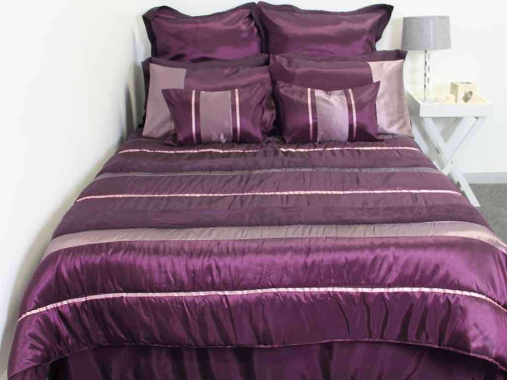 BEST SELLER: 10PC MAUVE TAFETTA COMFORTER SET (Double)