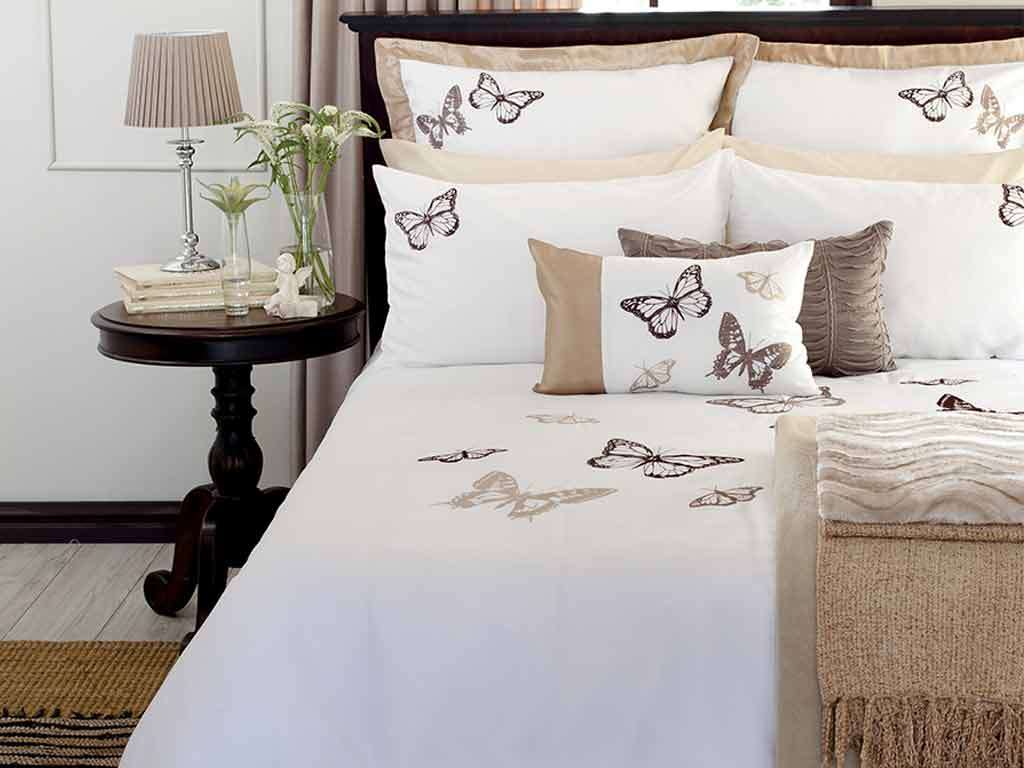 Embroided Butterfly Duvet (Queen)