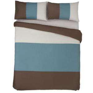 COCOA AND BLUE DUVET COVER SET (DOUBLE) TOP QUALITY