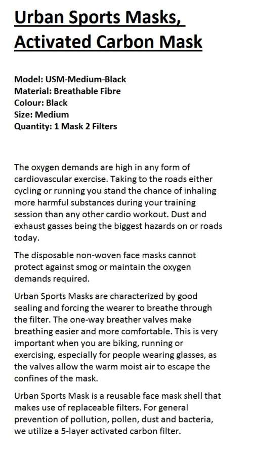 Sports Masks, Activated Carbon, dust mask, replaceable filter