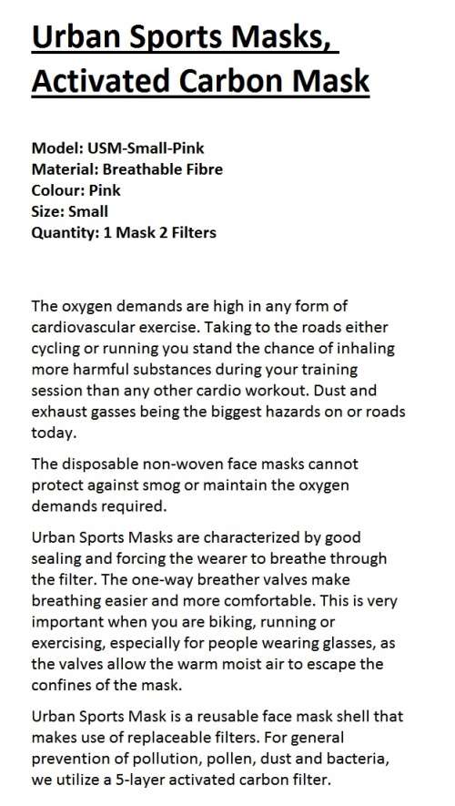 Kids Sports Masks, Activated Carbon, dust mask, replaceable filter