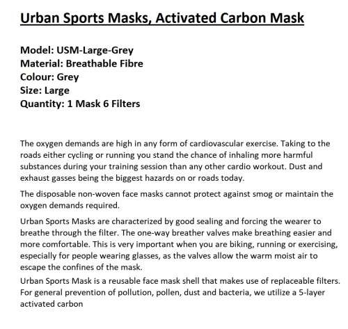 Sports Masks, Activated Carbon, dust mask, replaceable filter