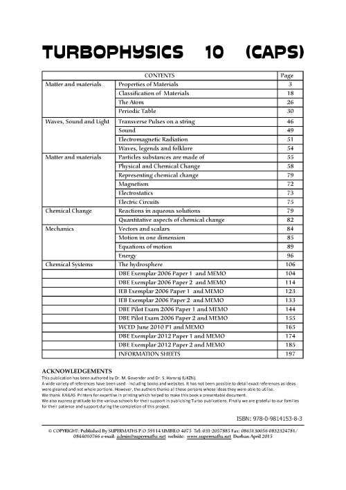TURBOPHYSICS GRADE 10
