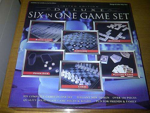 6-in-1 Glass Board game collection