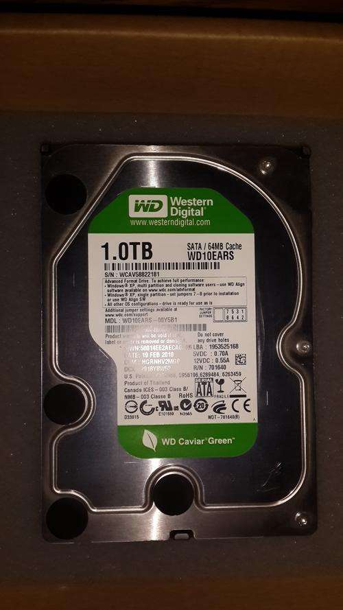 Western Digital WD10EARS 1Tb 7200rpm SATA Harddrive