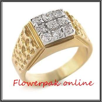 BLOW HIM AWAY 0.5CTX9 SIMULATED DIAMONDS GENTS WEDDING RING