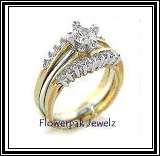 Absolutely Gorgeous 3ct simulated diamond 2-tone 3piece wedding Ring