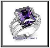 **FREE R50.00 GIFT** 5ct Amethyst diamond on a modern design BLING Ring!size 8/10