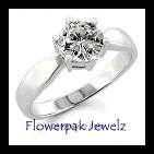 Gorgeous 1ct simulated diamond engagment ring cladded in 14kt white gold size 7