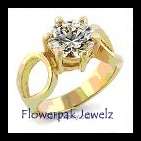 FREE R50.00 GIFT - Prong set 14kt cladded gold 1.5ct simulated diamond ring size 7