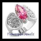 **FREE R50.00 gift** GLAMOUR!!! 4.2 CARAT Pink CZ simulated diamond ring size 7