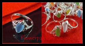 FREE SHIP .925 sterling silver cats eye rings wholesale (5)