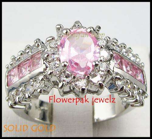 Free Jewelz GALORE! Stunning 4CT PINK SAPPHIRE 14kt stamped gold ring size 8