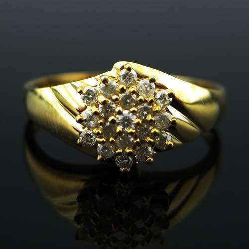 CERTIFIED 0.30CT DIAMOND COCKTAIL RING 14KT YELLOW GOLD