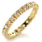 GORGEOUS ETERNITY BAND RING-RING CLAD IN 14KT GOLD**FREE EARRINGS** size 5/6/7/8/9/10
